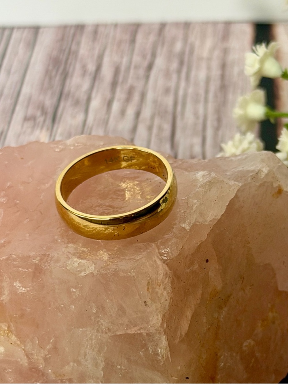 14K Gold Filled Band Ring - Classic Yellow Gold Women's Ring